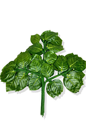 Yapay Yeşil Yuvarlak Yaprak Ceviz Demeti 12 Adet 70 Cm