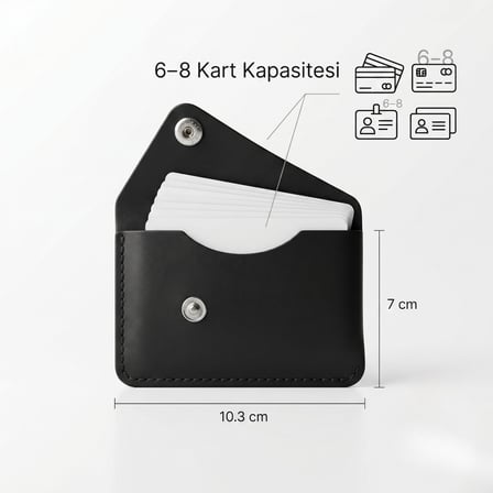 Hakiki Deri Kartlık – Minimal Tek Çapraz Çıtçıtlı Tasarım 