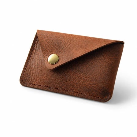 Hakiki Deri Kartlık – Minimal Tek Çapraz Çıtçıtlı Tasarım 