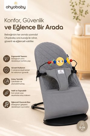 Premium Cotton Bebekler Için Üç Kademeli Kolay Taşınabilir Sallanan Ana Kucağı-Gri