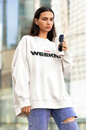 The Weeknd Şarkıcı Baskılı Unisex Oversize Rapper Sweatshirt