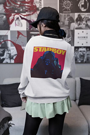 Starboy The Weeknd Baskılı Unisex Oversize Rapper Sweatshirt