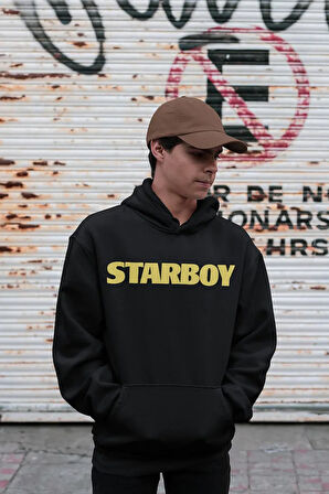 The Weeknd Starboy Baskılı Unisex Oversize Rapper Hoodie