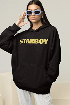 The Weeknd Starboy Baskılı Unisex Oversize Rapper Hoodie