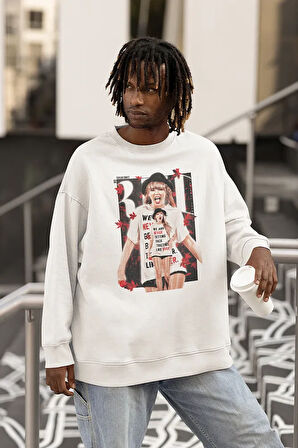 Taylor Swift Red Baskılı Unisex Oversize Şarkıcı Sweatshirt