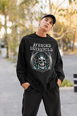 Tasarım Avenged Sevenfold Baskılı Unisex Oversize Sweatshirt