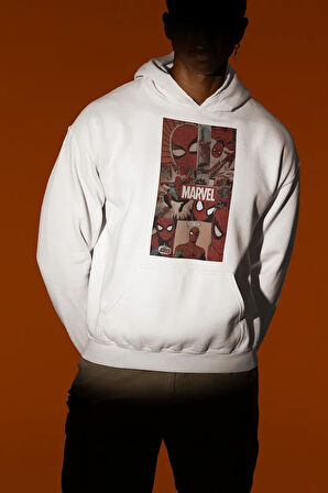 Örümcek Adam Marvel Baskılı Unisex Oversize Hoodie