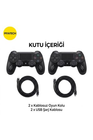 PS4 Uyumlu Kablosuz Oyun Kolu V2 (2'li Paket) – Kesintisiz Oyun Keyfi!
