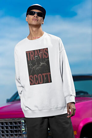 Nigga Travis Scott Rapper Baskılı Unisex Oversize Rap Tasarım Sweatshirt