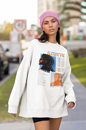 103.5 Dawn Fm The Weeknd Baskılı Unisex Oversize Rapper Sweatshirt