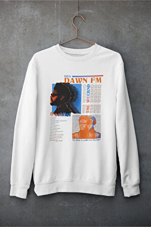 103.5 Dawn Fm The Weeknd Baskılı Unisex Oversize Rapper Sweatshirt