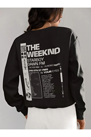 The Weeknd Starboy Dawn Fm Baskılı Unisex Oversize Rapper Şarkıcı Sweatshirt