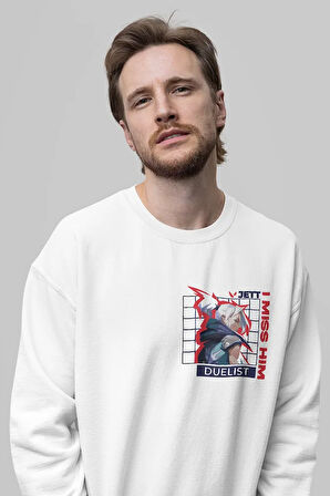 Vallorant Jett Entry Baskılı Unisex Oversize Tasarım Oyun Karakteri Sweatshirt