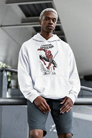The Amazing Spider-Man Baskılı Unisex Oversize Hoodie