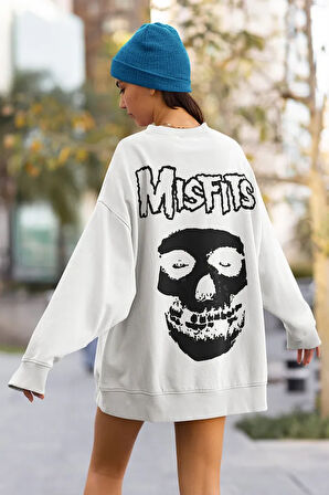 Misfits Müzik Grubu Baskılı Unisex Oversize Sweatshirt