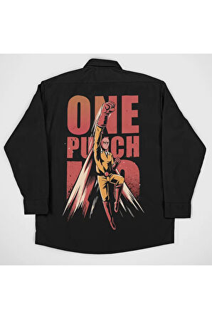 One Punch Man Baskılı Unisex Anime Karakter Gömlek