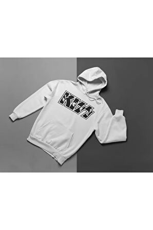 Kiss Yazılı Unisex Oversize Müzik Grubu Hoodie