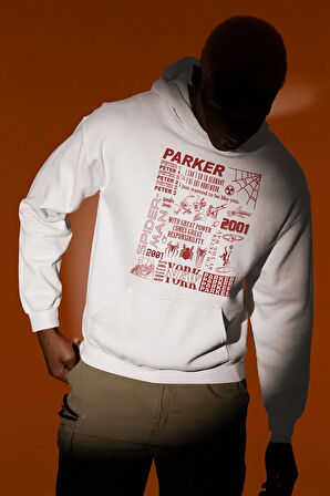 Parker Spider-Man Baskılı Unisex Oversize Örümcek Adam Hoodie