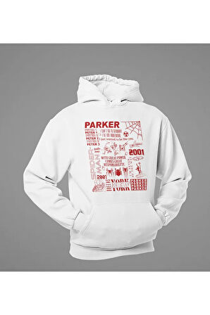 Parker Spider-Man Baskılı Unisex Oversize Örümcek Adam Hoodie