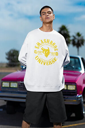 Smashbros Universe Yazılı Unisex Oversize Pokemon Sweatshirt