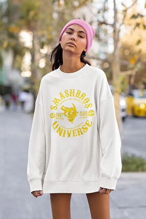 Smashbros Universe Yazılı Unisex Oversize Pokemon Sweatshirt