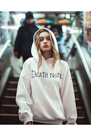 Death Note Baskılı Unisex Oversize Anime Dizi Death Note Hoodie