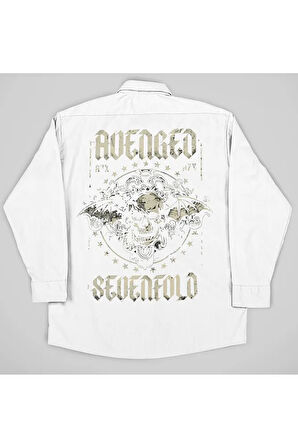 Avenged Sevenfold Müzik Grubu Baskılı Unisex Rock Metal Cepli Gömlek