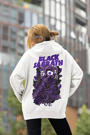 Black Sabbath Kurukafa Baskılı Unisex Oversize Müzik Grubu Rock Metal Hoodie