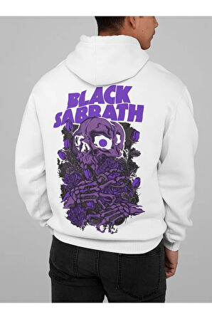 Black Sabbath Kurukafa Baskılı Unisex Oversize Müzik Grubu Rock Metal Hoodie