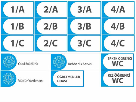Okul Sınıf Dakota Levha İlkokul Sınıf Seti 1,2,3,4,5.Sınıf Yeni Yönetmeliğe Uygun