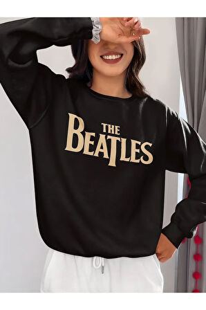 Tasarım The Beatles Baskılı Unisex Oversize Müzik Grubu Sweatshirt