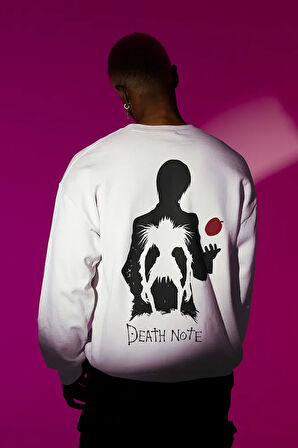 Death Note Baskılı Unisex Oversize Anime Death Note Sweatshirt