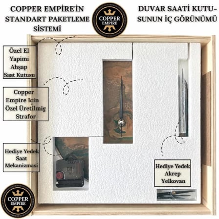 Copper Empire Pasifik Okyanusu Tasarımlı 30 cm El Yapımı Bakır Duvar Saati