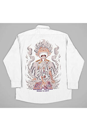 Monkey D. Luffy Gear 5 Baskılı Unisex Anime Karakter Gömlek