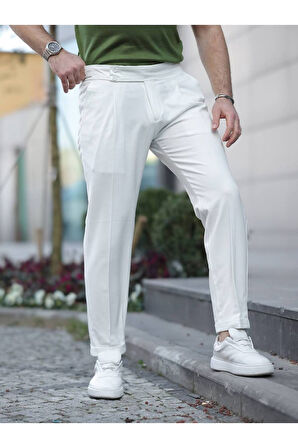 Old Money Pileli Likralı Kumaş Pantolon