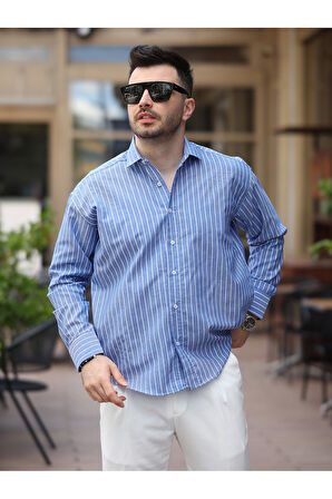 Çizgili Dik Yakalı Old Money Gömlek
