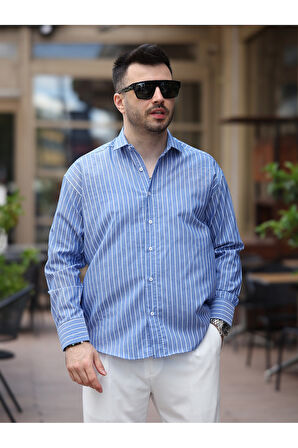 Çizgili Dik Yakalı Old Money Gömlek