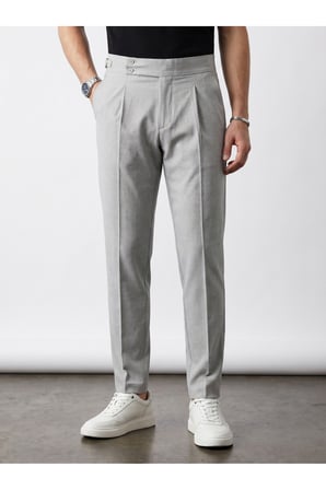 Old Money Çizgili Kumaş Pantolon - Cool & Comfort