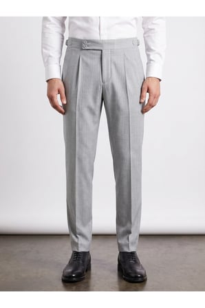 Old Money Çizgili Kumaş Pantolon - Cool & Comfort