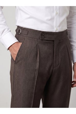 Old Money Çizgili Kumaş Pantolon - Cool & Comfort