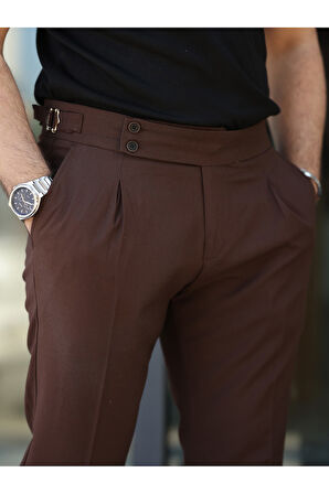 Old Money Pileli Likralı Kumaş Pantolon