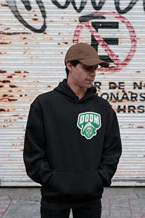 Tasarım Doctor Doomsday Baskılı Unisex Oversize Marvel Hoodie