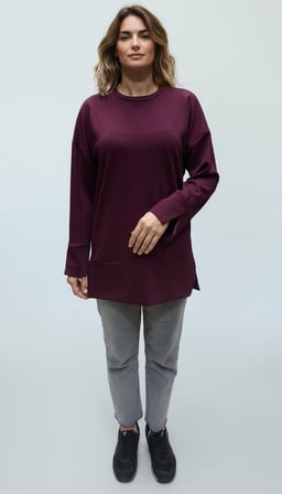 Ece Giyim Tesettür Tunik Bordo 2XL