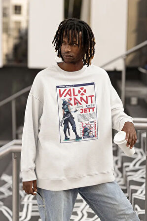 Valorrant Jett Karakter Baskılı Unisex Oversize Entry Karakter Sweatshirt