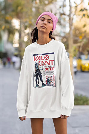 Valorrant Jett Karakter Baskılı Unisex Oversize Entry Karakter Sweatshirt