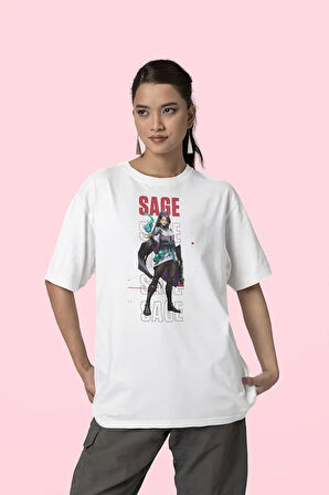 Saage Baskılı Unisex Oversize Vaalorant Tişört