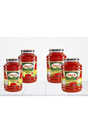 Domates Salçası 4300 g + Tatlı Biber Salçası 4300 g 4 lü paket