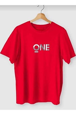 malkoçbey one baskılı overisze unisex basic t-şhirt