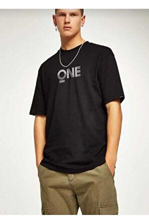 malkoçbey one baskılı overisze unisex basic t-şhirt