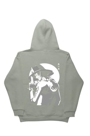 Lenithra One Piece Luffy Anime Sırt Baskılı Unisex Oversize Hoodie Gri / S